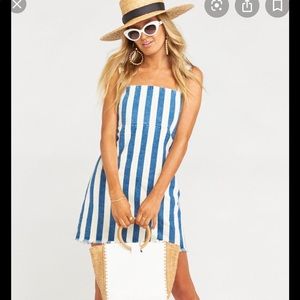 NWOT tags striped denim dress